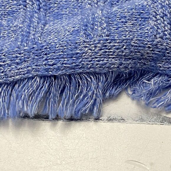 J. Jill Blue Round Neck Tunic Length Ribbed Knit Sweater Button Detail Sz M - Picture 7 of 11